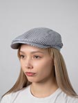 Кепка LIERYS арт. 6383205 DRIVER CAP LINEN SILK HOUNDSTOOTH (синий / бежевый)